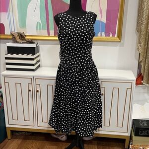 All That Jazz Black and White Polka Dot Midi Dress